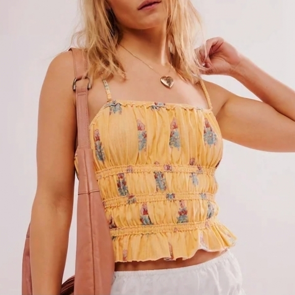 Free People Tops - Free People Dolce Vita Yellow Combo Tank Top Medium - New With Tags